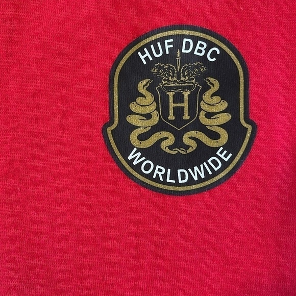 Sz S HUF red tshirt with  02 on back - Picture 2 of 5